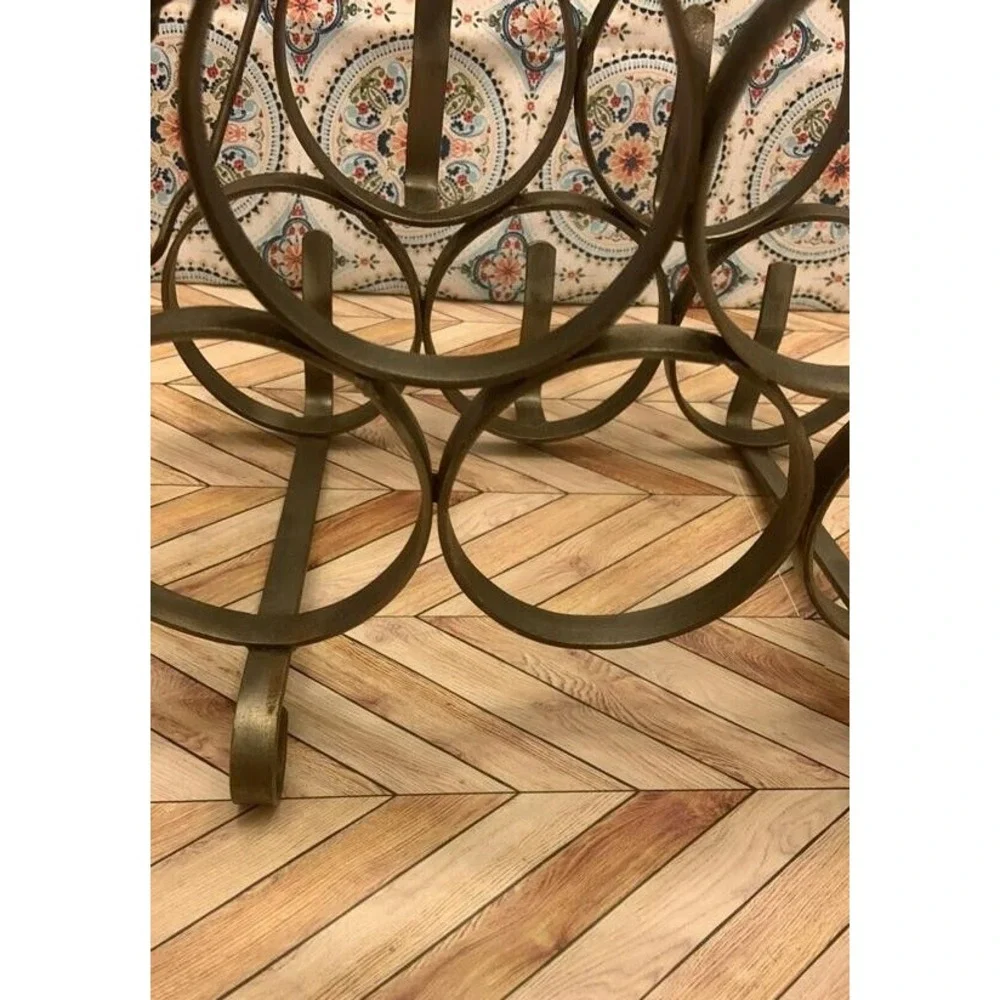 Metal Wine Bottle Rack with Grapes and Leaves 14.5